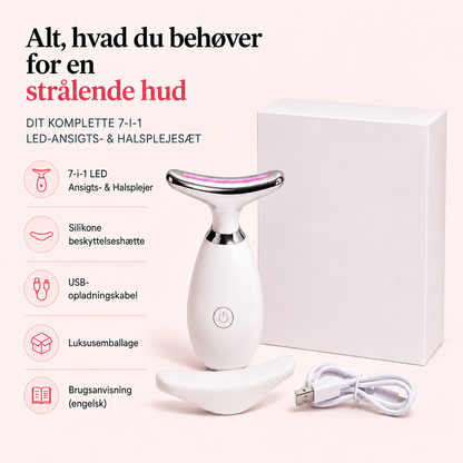 GlowSculpt™ LED-ansigts- & halsplejer – For et friskere, mere løftet look.