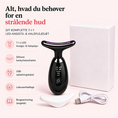 GlowSculpt™ LED-ansigts- & halsplejer – For et friskere, mere løftet look.