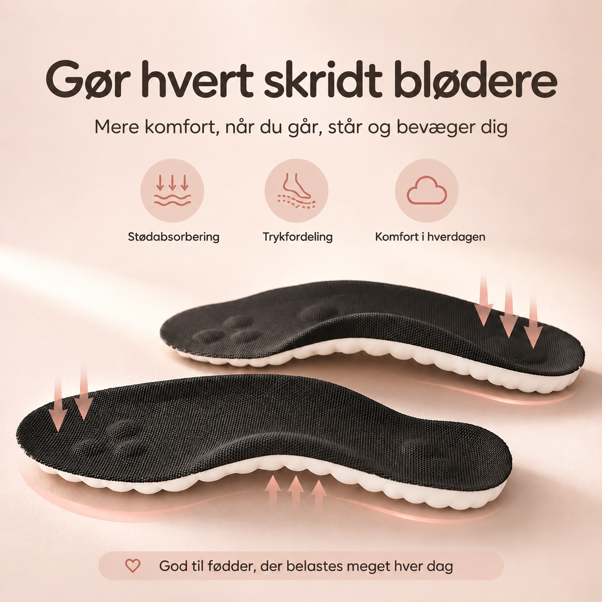 StepRelief™ Komfortsåler — Mere støtte. Mindre ømme fødder.