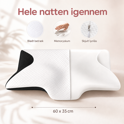 SleepCurve™ Ergonomisk Pude — Formet til hoved, nakke og skuldre.