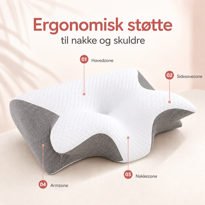 SleepCurve™ Ergonomisk Pude — Formet til hoved, nakke og skuldre.