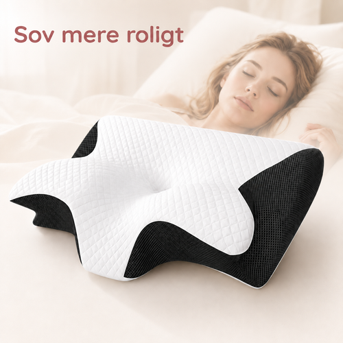 SleepCurve™ Ergonomisk Pude — Formet til hoved, nakke og skuldre.