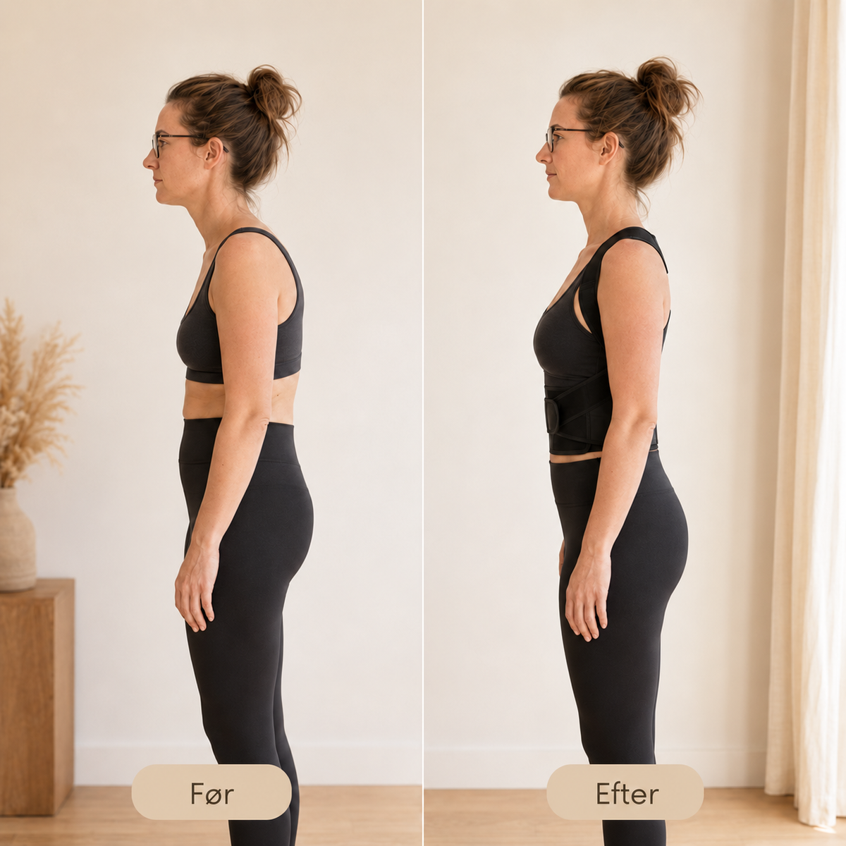 PostureFlow™ Holdningsstøtte — Støtter en mere oprejst holdning.
