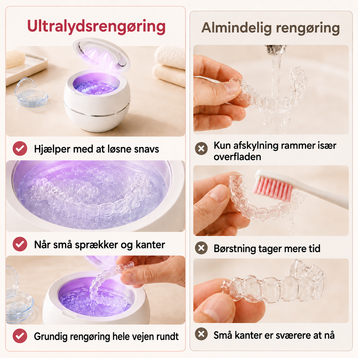 CleanDent™ Ultralydsrenser — Grundig rengøring.
